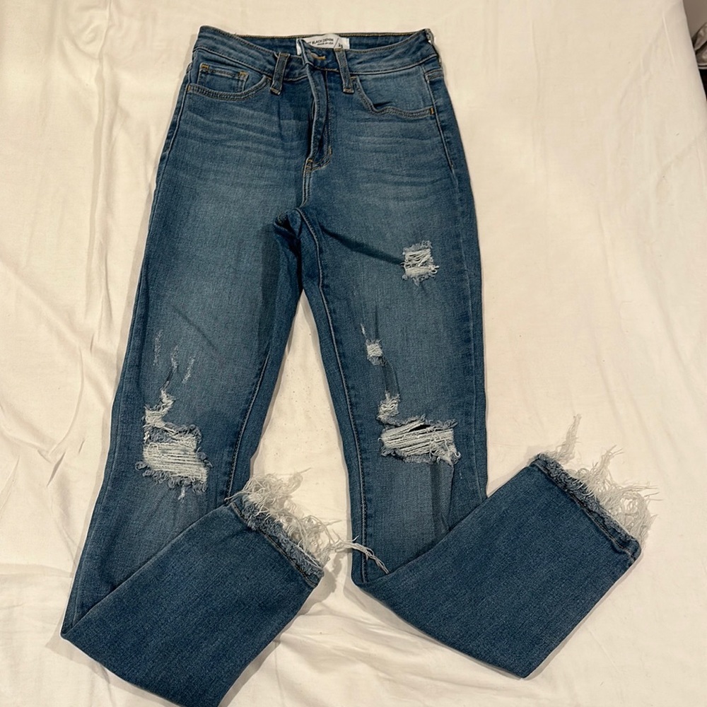 Just Black Distressed Blue Jeans